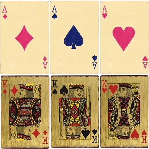 Retro Poker Metal Signs Casino Decoration Plaque Metal Vintage Pub Game Room Cafe Wall Decoration Home Decor 20x30cm