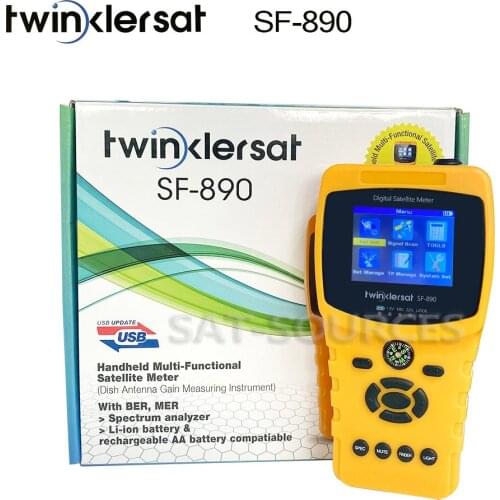 Twinklersat SF-890 Handheld Multi-Functional Satellite Finder Meter DVB-S DVB-S2 BER MER Spectrum Analyzer 2.4 inch TFT Display