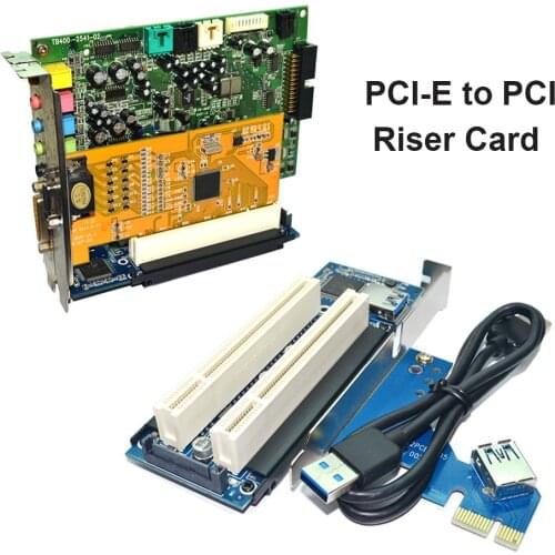 PCI-E To Dual PCI Riser Card Extender Desktop PCI Express Notebook Smartphone Expansion Converter Adapter USB Converter Module
