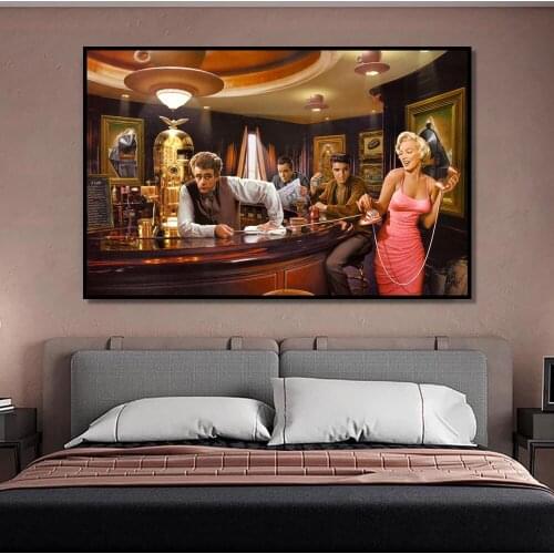 Elvis Marilyn Monroe Character Retro Poster Canvas Painting Print Cuadros Art Wall Decoration Mural Modern Home Decor No Fram