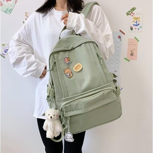 Waterproof Nylon Women Backpack Korean Large Capacity Student Schoolbag High Quality Female Travel Bag Lovely Book Mochilas 2020