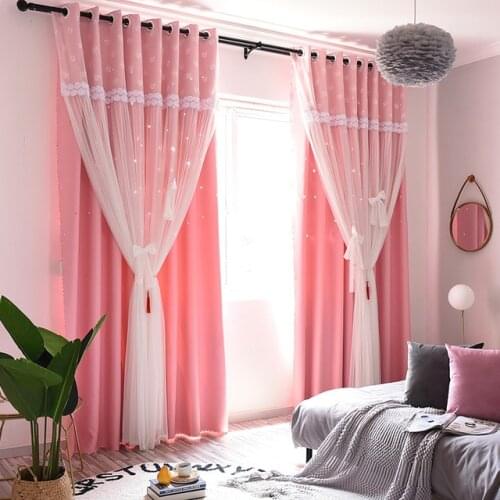 European and American Style Curtains for Living Room High Shading Curtains for Kids Romantic Princess Room for Girls