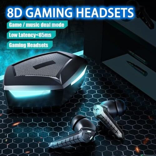 KINGSTAR Gaming Headsets Bluetooth Earphone TWS Wireless Headphones 9D Stereo Low Latency Noise Cancelling Game Earbuds With Mic