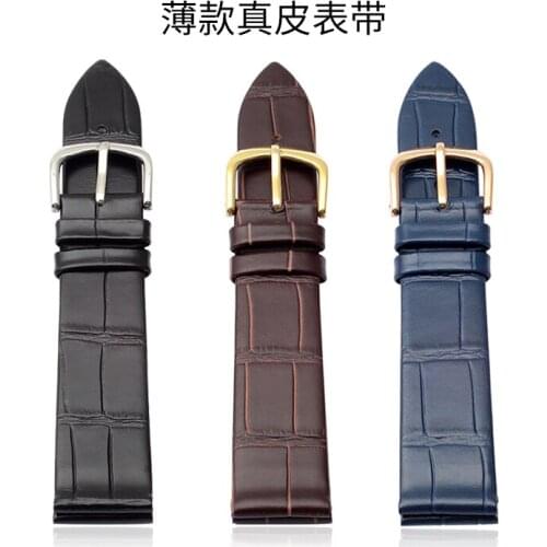 Ultrathin Watchband 12mm 13mm 14mm 16mm 18mm 19mm 20mm 21mm For LongineS movado Jaeger Lecoultre CK Dark blue black Watch Strap