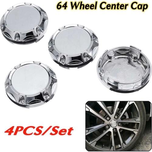 Universal 4pcs 64mm Car Silver Wheel Center Rim Hub Caps Wheel Center Cover Emblem Bandages