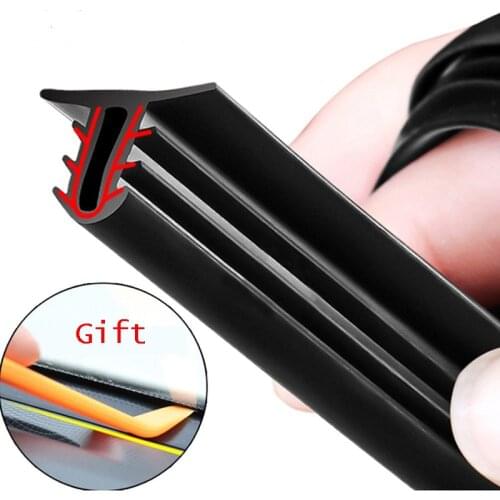 Universal Car Dashboard Rubber Sealing Strips U Type 1.6M Sound Insulation Windshield Sealant Stickers Auto Interior Accessories