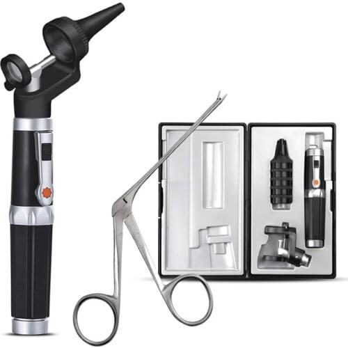 Ear Cleaning Speculum Device LED Nose Earwax Remover Tweezer Hartman Micro Endoscope Alligator Crocodile Forceps Otoscope Set