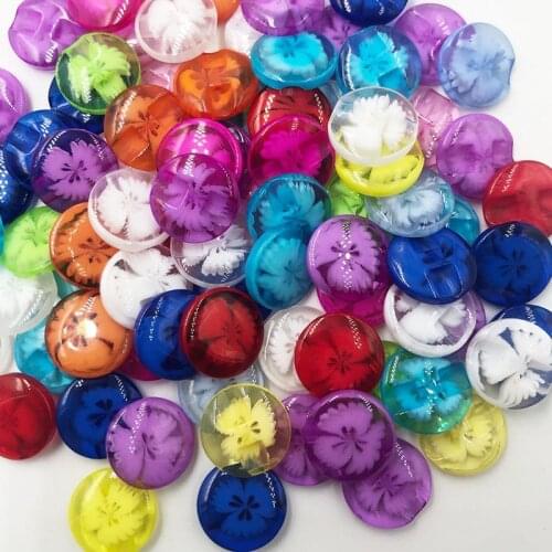 100 pcs 14mm colorful pearl resin buttons flatback garment sewing notions DIY accessories scrapbooking PT11