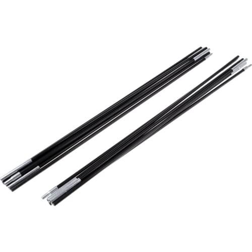2Pcs 385cm Outdoor Camping Tent Tarp Rod Poles for Awning Frames Sun Rain Shelter Camping Hiking black