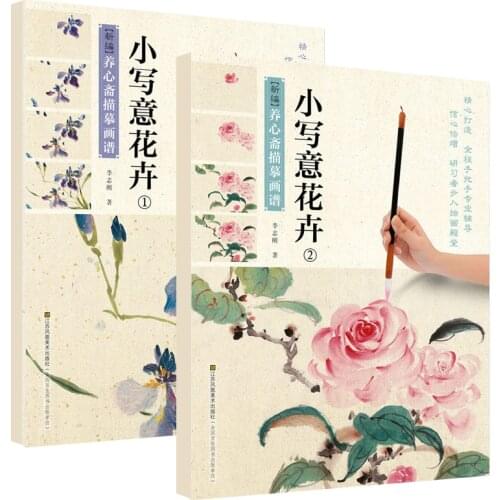 2pcs/book Chinese traditional drawing book beginners freehand brushwork painting books enjoyable colored paint flower textbook