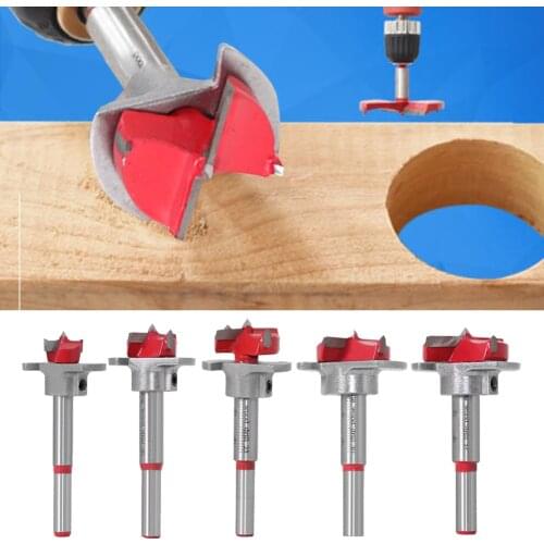 Adjustable Carbide Drill Bits Hinge Hole Opener Boring Bit Tipped Drilling Tool 5pcs/set Diameter 15 20 25 30 35mm Woodworking