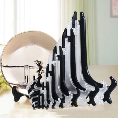 5Pcs Plastic Display Stand Black Easels Plate Display Photo Holder Stand Displays Picture Frames Cookbooks Decorative Plates