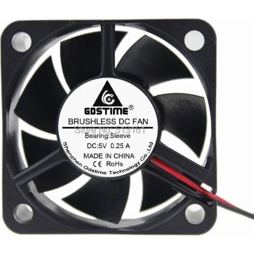 50 Pieces Gdstime 5V 50mm DC Cooling Fan Cooler Axial 50x50x20mm 5010 5cm PC Case Cooler