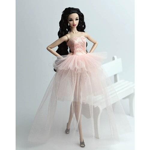 Doll Accessories Costume Off Shoulder Multi-layer Dress For Barbie Doll Lace Gauze Dress Clothes For Barbie Girls Gift Kids Toy