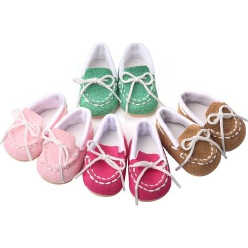 Cute Doll Shoes Dolls Accessories 18-inch Female Doll Doll Fashion Born Accessories New Doll Doll Shoes Mini Toy DIY Reborn C7H1
