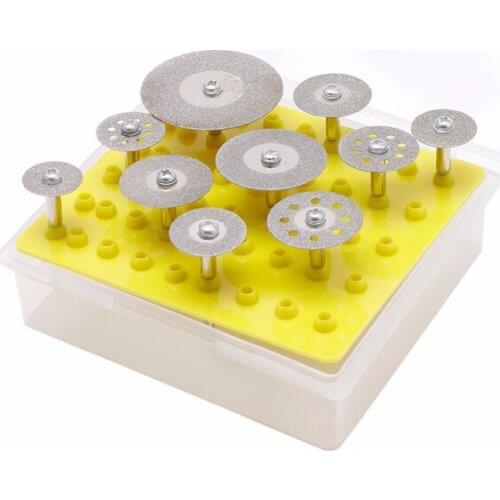 10pcs 16mm-40mm Diamond Grinding Wheel Saw Circular Cutting Disc 3.0mm shank Dremel Rotary Tool Diamond Discs wheel