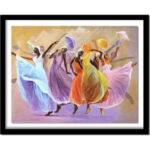 Diamond Embroidery African dance Round Diamond Cross Stitch Kits Unfinished Home Decor DIY Diamond Painting Kits XC350