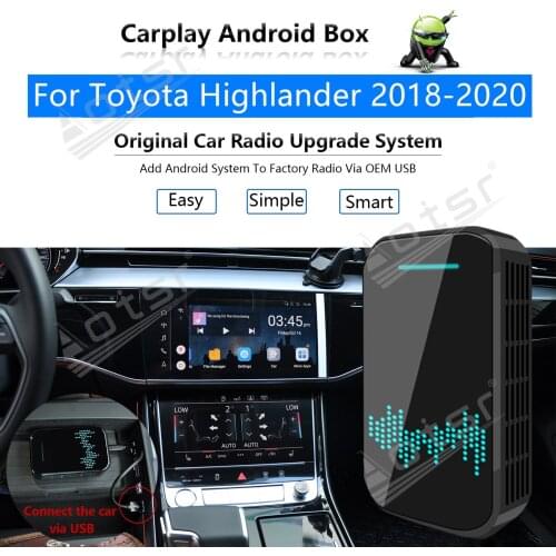 Car Radio Carplay Android Ai Box For Toyota Highlander 2018-2020 Multimedia Player Apple CP Box Wireless Upgrade Mirror Link GPS