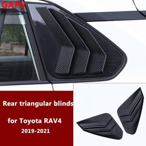 Car Sticker for Toyota RAV4 2021 2020 Spoiler ABS Chrome Rear Window Spoiler Side Cover Tail Triangle Trim 2022