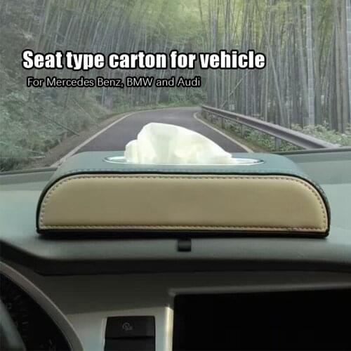 Car Tissue Box Cover Tissue Boxes Holder PU Leather Black Brown Inside Paper Block Type Accessories Auto Decoration Tissue Boxes