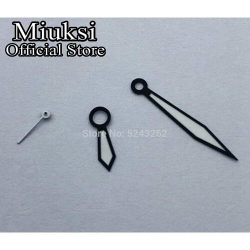Miuksi white black watch hands luminous hands fit ETA 6497 6498 or Seagull ST3600 ST3620 series movement