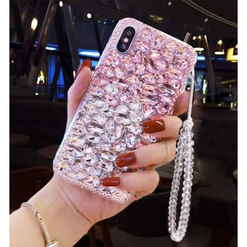 Shinny Bling Rhinestone Diamond Phone Case Cover With Crystal Chain For Iphone 12 Mini 11 12 Pro XS Max XR X 8 7 6S Plus SE hot