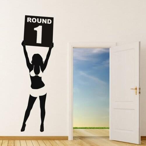 Boxing Ring Girl Wall Stickers Art Sticker Wall Decal New Arrivals Wallpaper High Quality Wall Tattoo Self-adhesive Mural SA347