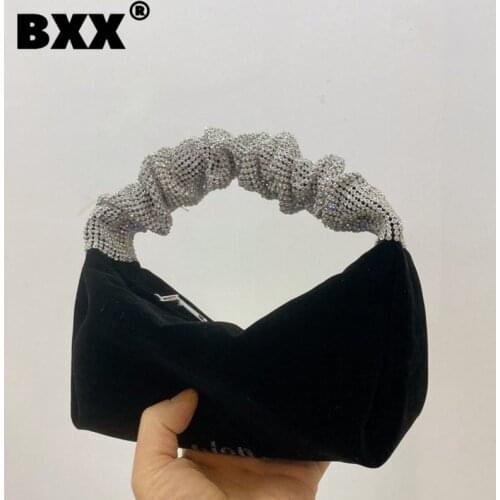 [BXX] Ladies Vintage Velvet Bags For Women 2021 Fashion Branded Shoulder Hand Bag Lady Trend Travel Handbags and Purses HR220