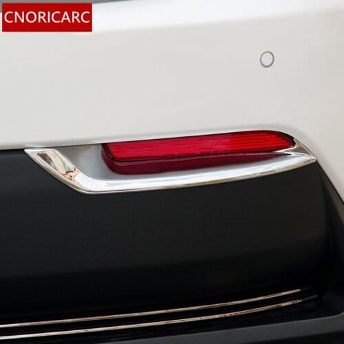 CNORICARC Chrome Rear Fog Light Frame Decoration Cover Sequins ABS Car Tail Trim Strip For Lexus NX300h 200 Exterior Accessories