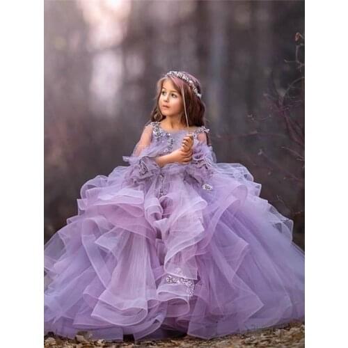 Flower Girl Dresses for Wedding A Line Off Shoulder Crystal Beaded Satin Girls Pageant Dresses For Wedding Party Dresses