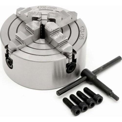 K72-125 Manual Chuck125mm Lathe Chuck 4Jaw 5'' CNC Machine Tool 4-M8 Four Jaws CNC Metalworking Tool Accessory