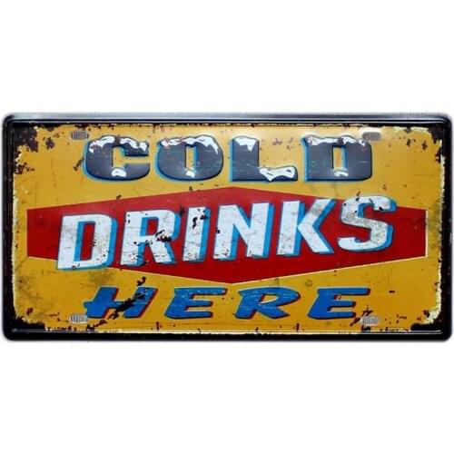 Creative Logo Vintage Metal Car Plate Beer Plaque Bar Pub Garage Wall Home Decor Retro Decorative License Plat Pictures 15X30CM