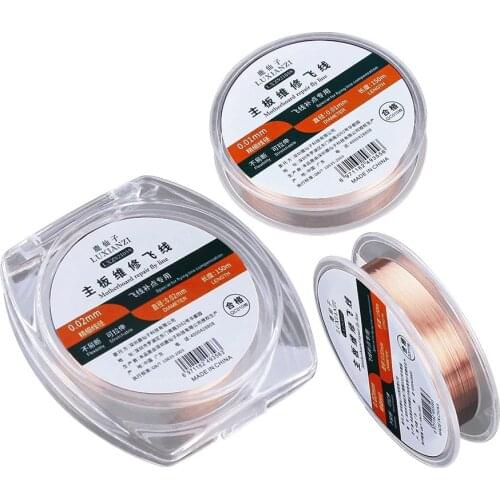 LUXIANZI Copper Wire Fly Line for Phone PCB Motherboard Logic Board Dedicated Welding Wire Repair Tool Jump Line 0.01 0.02mm