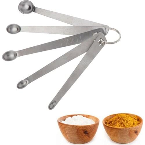 5pcs/set Stainless Steel Mini Measuring Spoon Durable Home Sauce Cutlery Accessories Kitchen Baking Tool