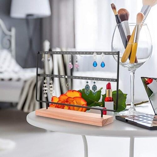 Metal 2-layer Earrings Ear Studs Organizer Jewelry Display Stand Holder Rack Pendant Jewelry Holder Necklace Display Rack