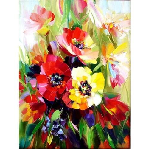 Flower Bouquet DIY Cross Stitch 11CT Embroidery Kits Needlework Craft Set Printed Canvas Cotton Thread Home Decoration Room