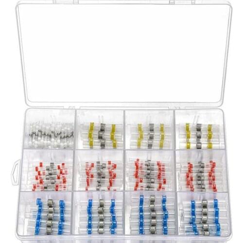250Pcs Mixed Heat Shrink Connect Terminals Waterproof Solder Sleeve Tube Electrical Wire Insulated Butt Connectors Kit