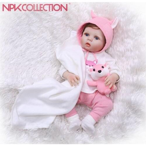 NPKCOLLECTION Reborn Baby Doll Princess Girl Dolls 55CM full body Soft Silicone Babies Girls Lifelike Newborn bebe bonecas