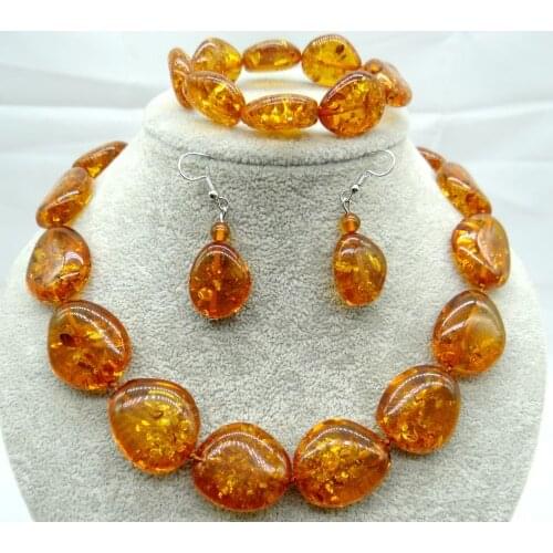 Wholesale Natural Precious Modernist Water drop TEARDROP GOLDEN HONEY PRESSED AMBERS Jewelry making earring necklace Q7