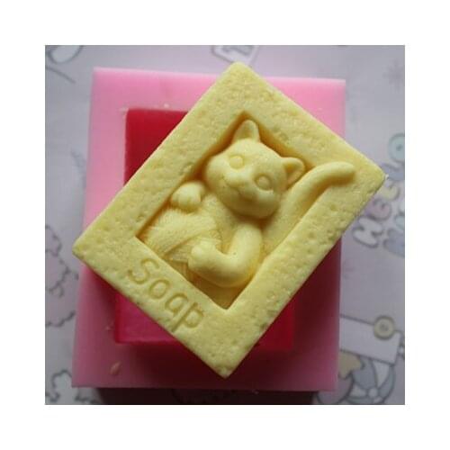 Silicone mould lovely cat square shape fondant cake chocolate mold resin clay craft mould decoration tools