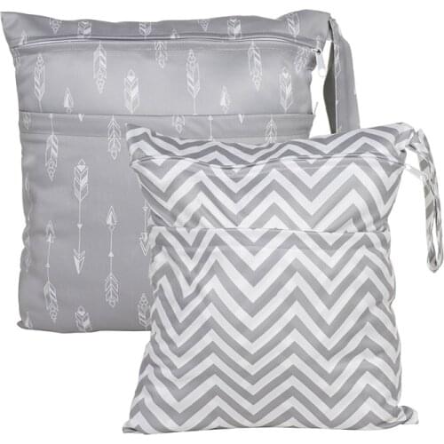 Baby Diaper Bag Printed Waterproof Bag Zipper Handbag Stroller Carry Pack Reusable Baby Diaper Bag 36x30cm