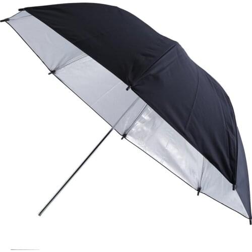 Portable 60cm 33 inch Studio Video Flash Light Grained Umbrella Reflective Reflector Black Sliver Photo Photography Umbrellas