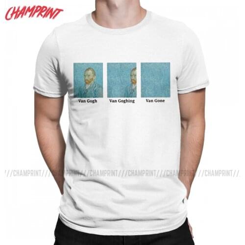 Vintage Van Gone Vincent Van Gogh T-Shirt for Men Crewneck Pure Cotton T Shirt Short Sleeve Tee Shirt Plus Size Clothes