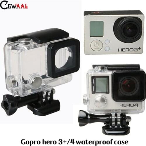 CEWAAL 45M Waterproof Housing Case for GoPro Hero 3+/ 4 Transparent Camera Diving GO Pro3+/ 4Protective Cover Travel Outdoor
