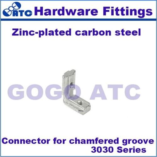 High quality standard 50pcs/lot connector for chamfer groove 3030 series Zinc-plated carbon steel Angle connector