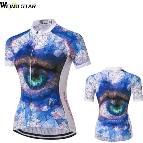 Weimostar Eye Womens Cycling Jersey Shirts Quick Dry Bicycle Cycling Clothing Breathable mtb Road Bike Jersey Bicycle Clothes