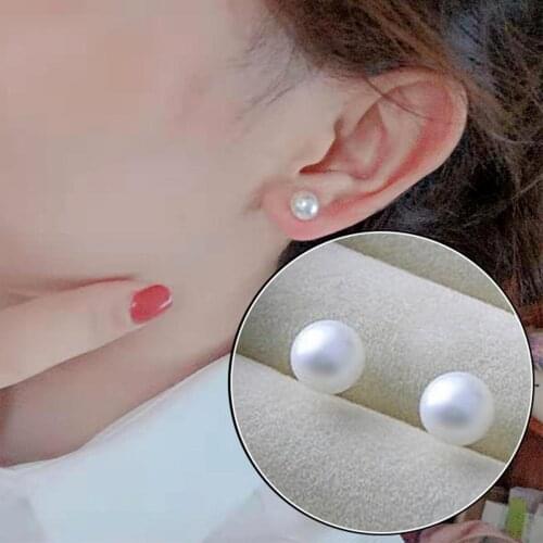 Women Elegant Temperament Pearl Ear nails Fashion 8mm3mm Simple and Cute Earrings Girl gift Jewelry