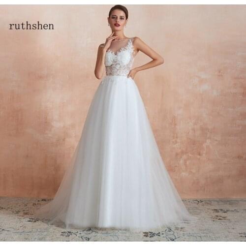 Vestidos De Novia Wedding Dress 2020 Sequin Lace Tulle A Line Bride Dress Robe Mariage Sexy Wedding Gown