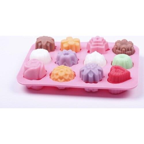 1PC Silicone 12 BGrids Popsicle Mold Tool Ice Cream Maker Popsicle Form Tray Summer Cool Frozen Ice Lolly Puck Mold PF 004