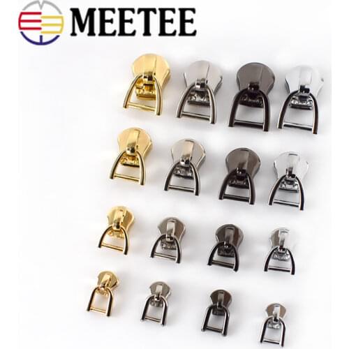 10pcs D Ring 3/5/8/10# Zipper Sliders for Metal Zips Jacket Bag Zippers Head Clothes Repair Kit DIY Sewing Accessories